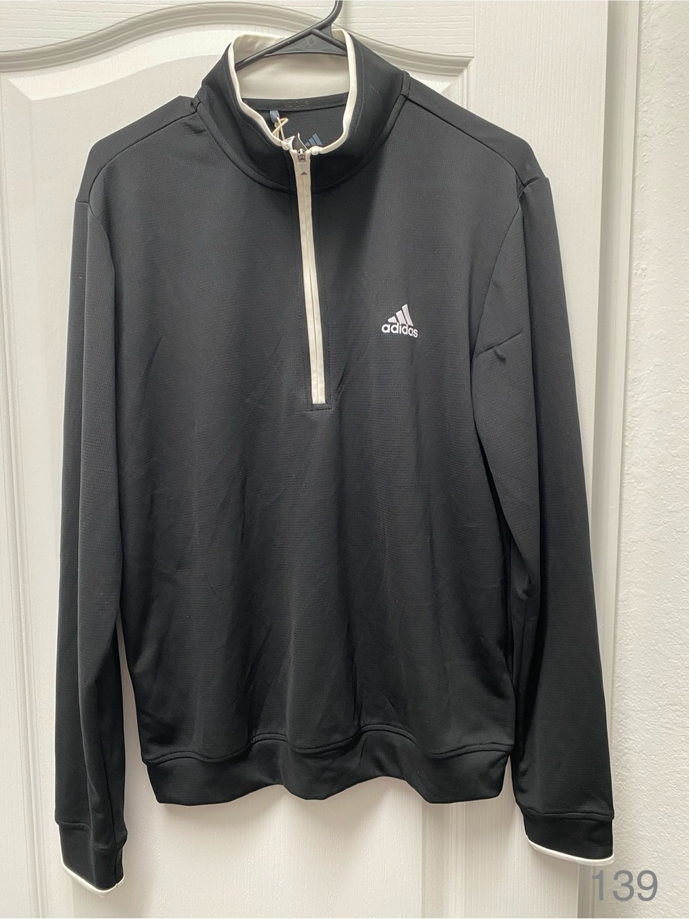 Adidas Men’s Black Quarter-Zip Pullover Sweater